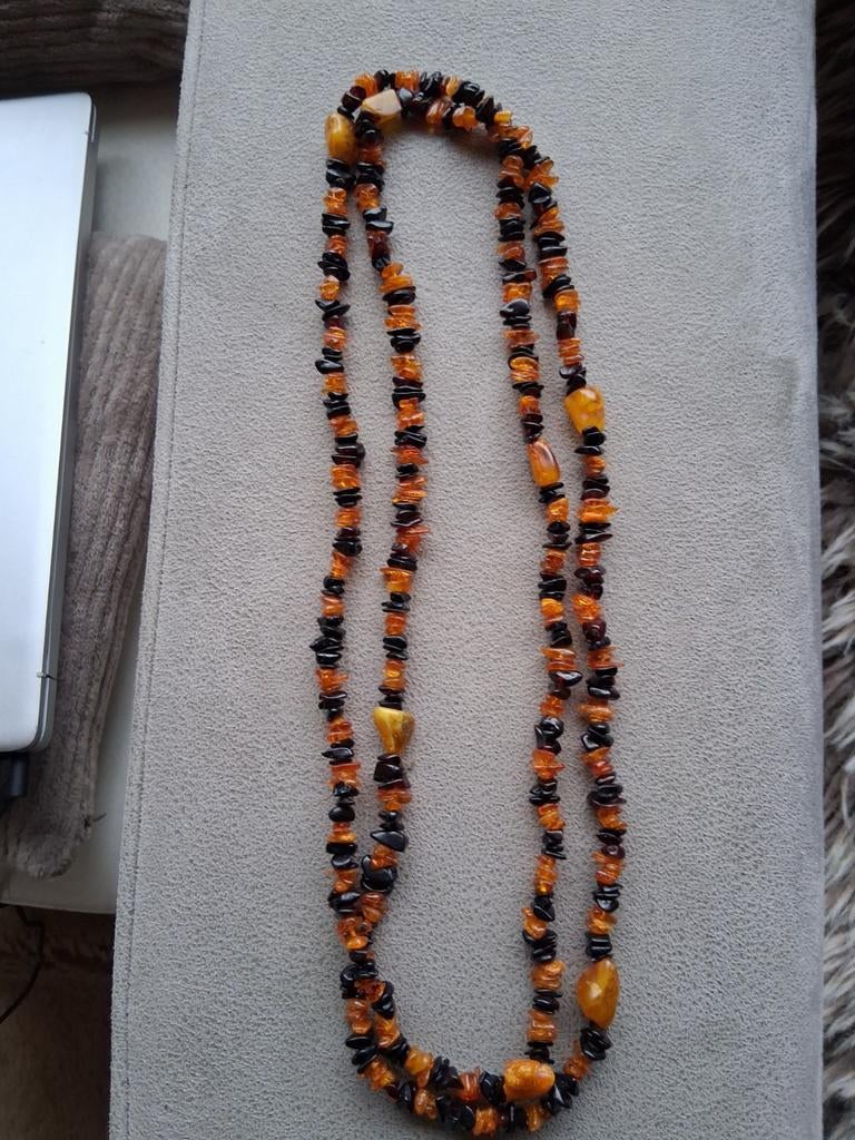 Lange ketting in amber, Ophalen of Verzenden