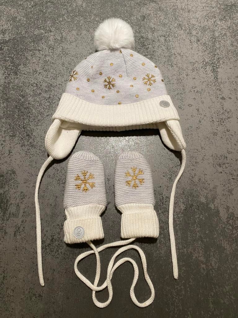 Setje muts & wanten, Enfants & Bébés, Vêtements de bébé | Bonnets, Écharpes & Moufles, Ensemble, Comme neuf, Enlèvement, Obaibi