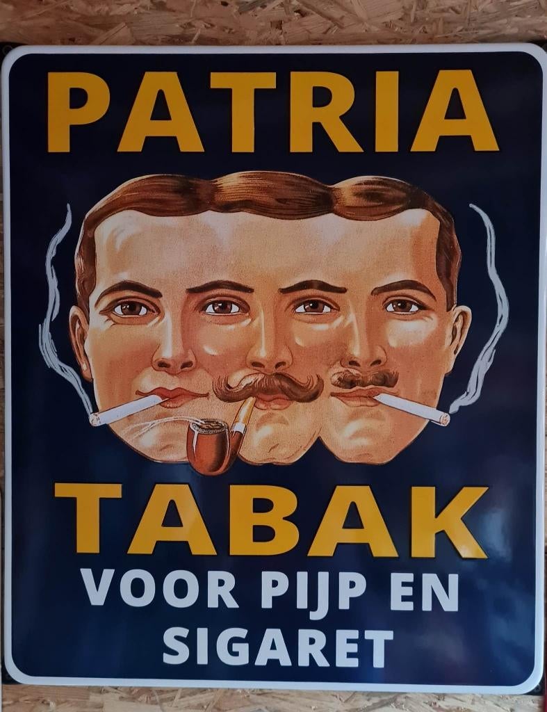Patria tabak emaillen reclame bord mancave decoratie borden, Enlèvement ou Envoi, Comme neuf, Panneau publicitaire