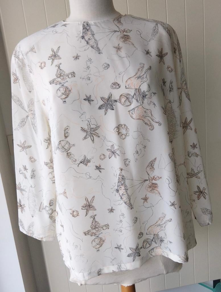 Mooie blouse „LOUIS FERAUD” Maat: 44, Beige, Maat 42/44 (L), Ophalen of Verzenden, Zo goed als nieuw