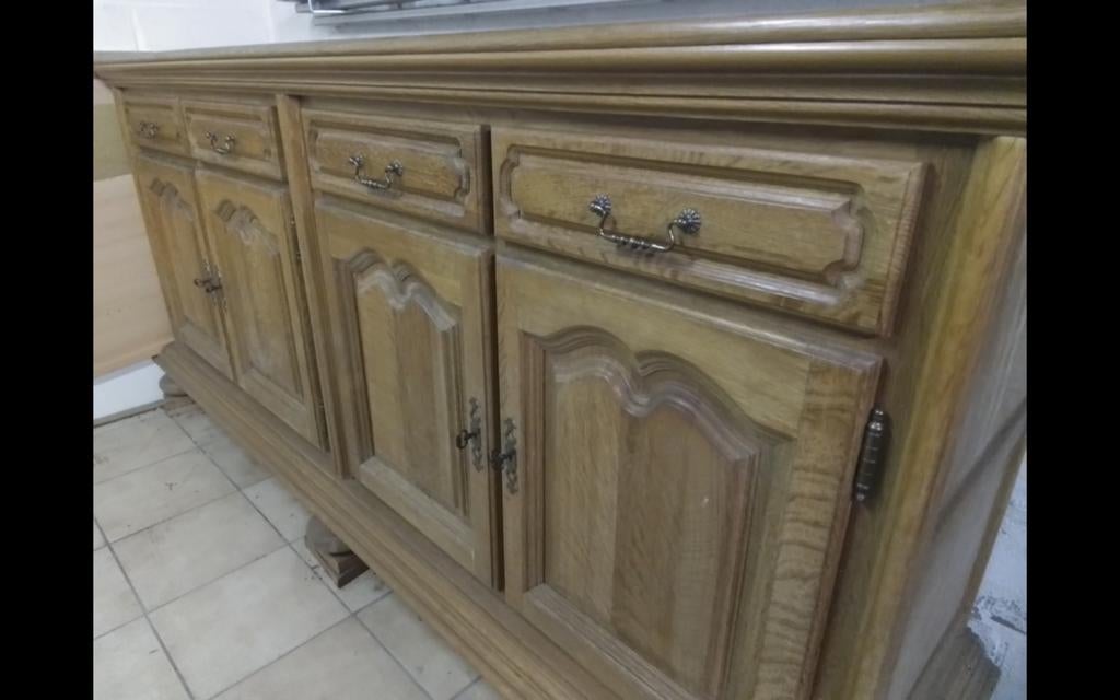 Buffet chêne massif 240x60, Enlèvement, Chêne