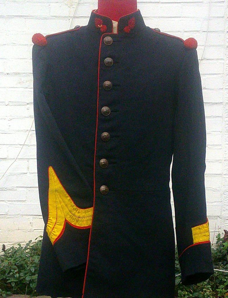 Tunique & col de troupe infanterie de la Garde Civique belge, Verzenden, Landmacht, Kleding of Schoenen