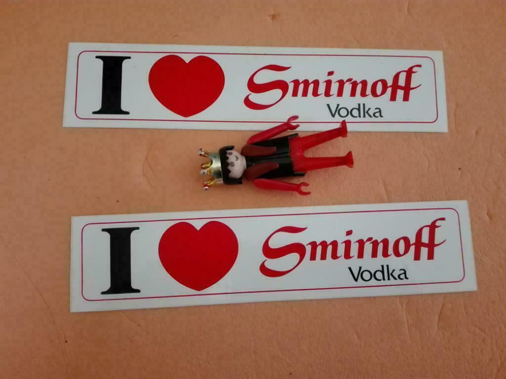 248) 2 stickers Smirnoff vodka, Ophalen of Verzenden, Zo goed als nieuw, Overige typen
