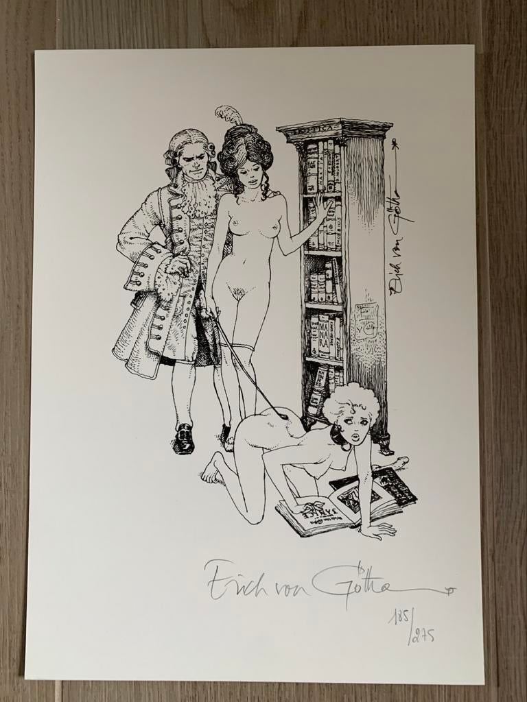 Erich von Gotha Janssen -Litho- Handgesigneerd, Verzenden