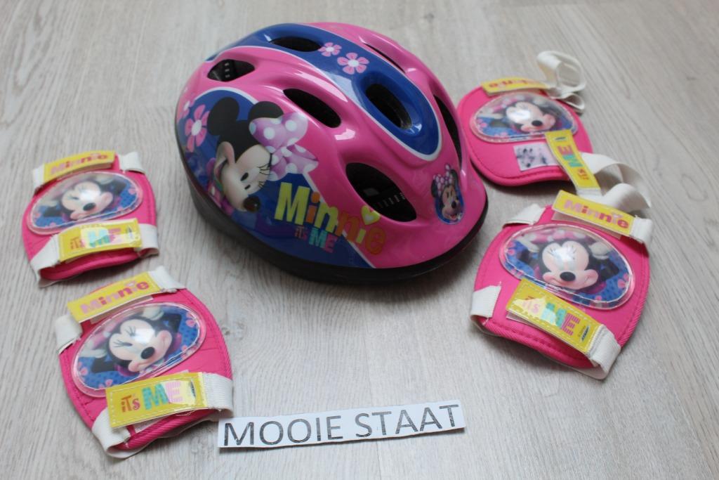 Minnie fietshelm + knie- & elleboogbeschermers, Kinderen en Baby's, Ophalen of Verzenden, Zo goed als nieuw