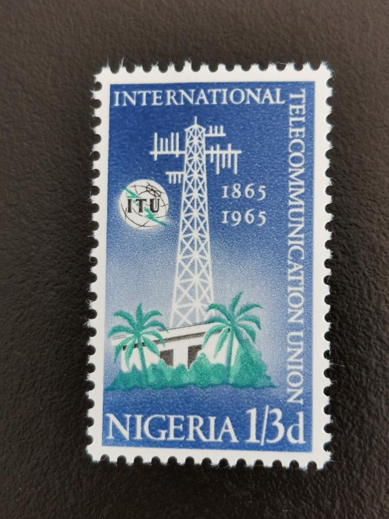 Nigeria 1965 - telecommunicatie zendmast, Postzegels en Munten, Postzegels | Afrika, Ophalen of Verzenden, Nigeria, Postfris
