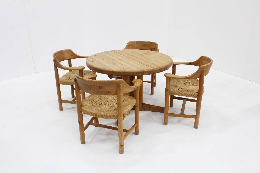 Vintage uitschuifbare eettafel en eetkamerstoelen, Huis en Inrichting, Tafels | Eettafels, 150 tot 200 cm, Vintage, Ophalen of Verzenden