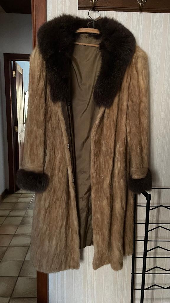 Manteau fourrure brun, Taille 46/48 (XL) ou plus grande, Sans marque, Brun, Enlèvement