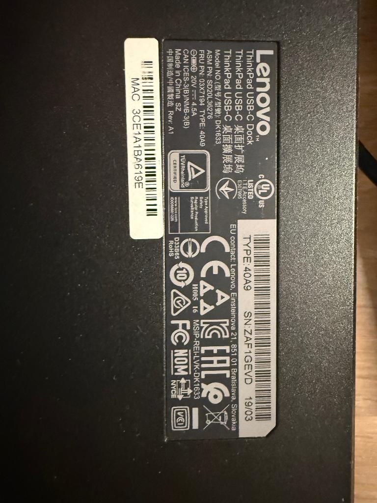 Lenovo ThinkPad Thunderbolt Workstation Dock, Ophalen, Zo goed als nieuw, Lenovo, Docking station