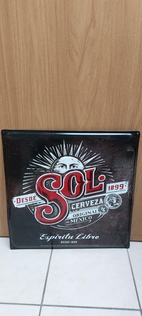Panneau publicitaire en métal Desde Sol Cerveza, Enlèvement ou Envoi, Neuf, Panneau, Plaque ou Plaquette publicitaire, Autres marques