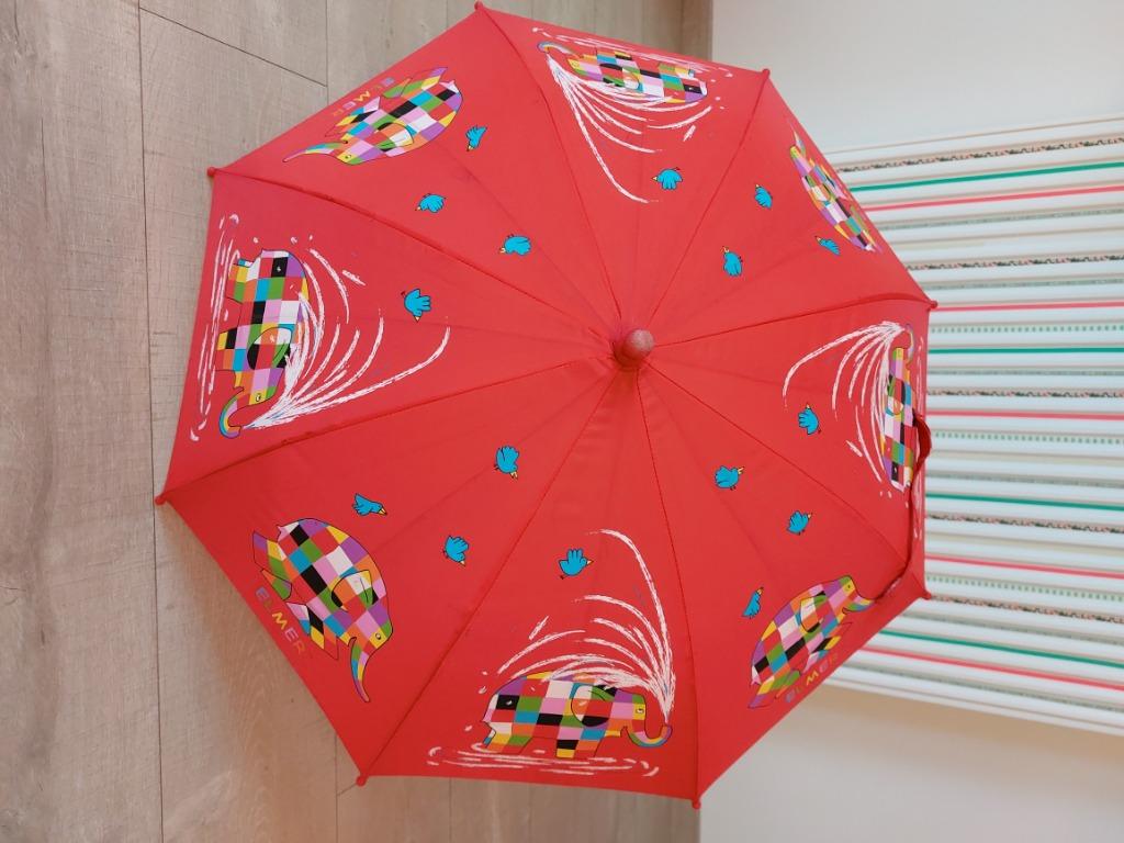 Kinderparapluutje- rood - kleurige elmer olifant, Enlèvement ou Envoi, Utilisé, Rouge