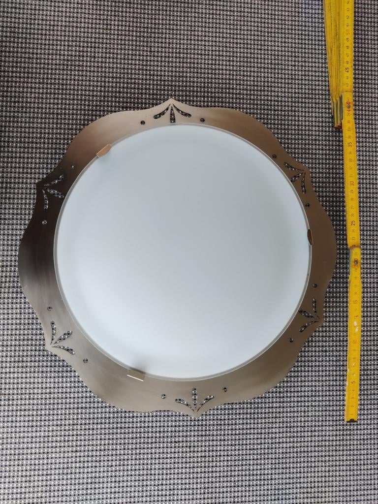 Plafondlamp metaal en glas., Ophalen, Glas