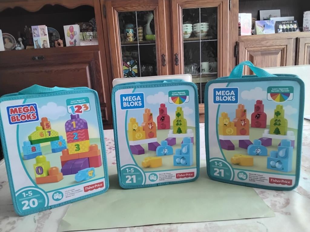 3 Draagtassen Mega Bloks Fisher Price, Enlèvement, Utilisé