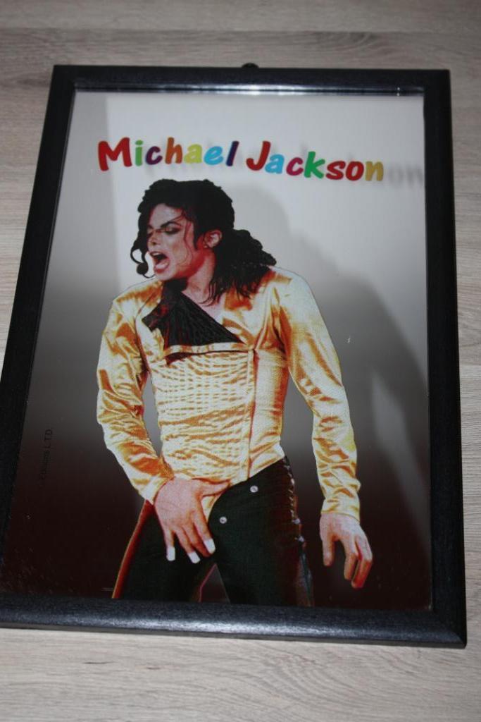 Michael Jackson , spiegel print ,zeer mooie staat , 32x22 cm, Enlèvement ou Envoi, Comme neuf, Affiche, Œuvre d'art ou Peinture