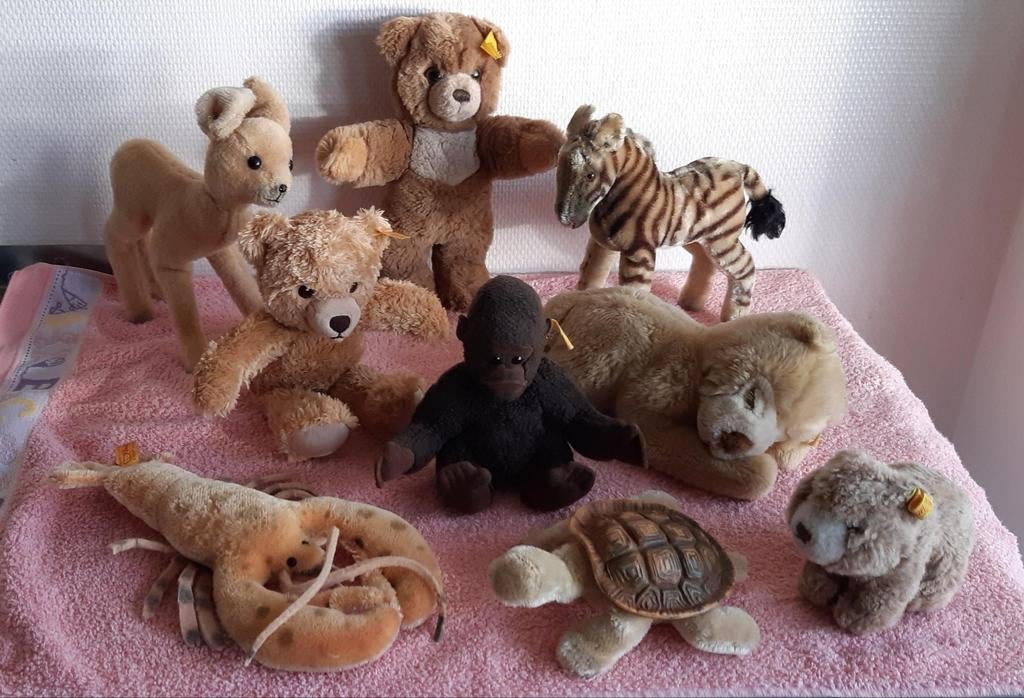 Steiff collectie van 6 knuffels : vintage en recente, Ophalen of Verzenden, Zo goed als nieuw, Steiff