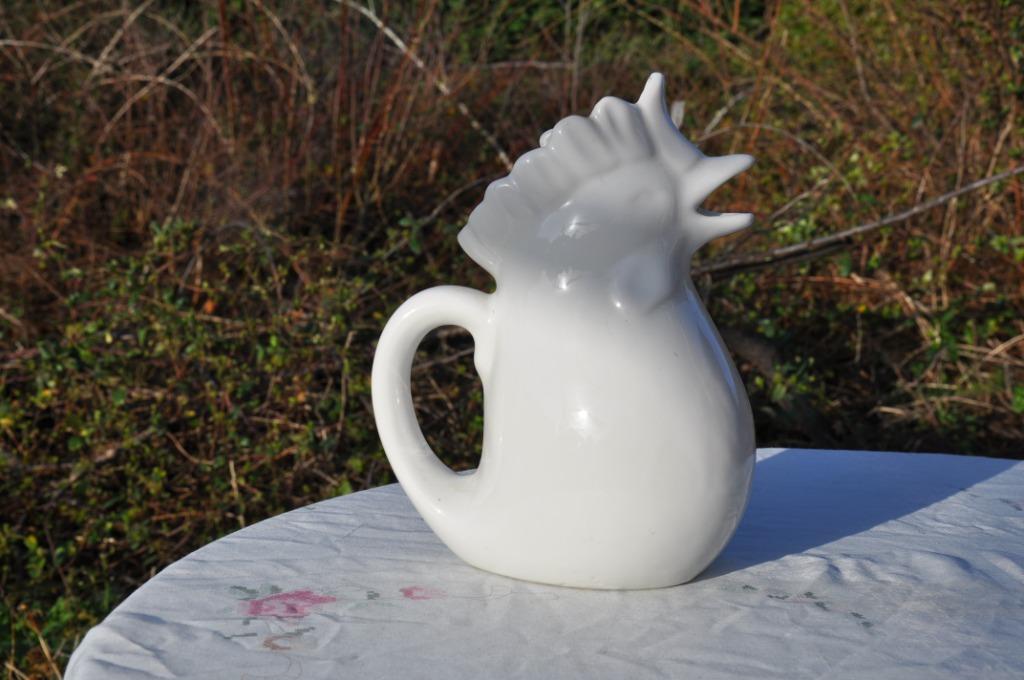 pichet blanc coq italie, Antiquités & Art, Antiquités | Céramique & Poterie, Enlèvement ou Envoi