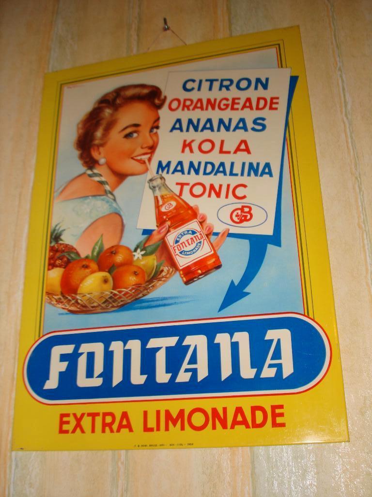 Reclamebord   " Fontana ", Verzamelen, Ophalen of Verzenden, Zo goed als nieuw, Reclamebord