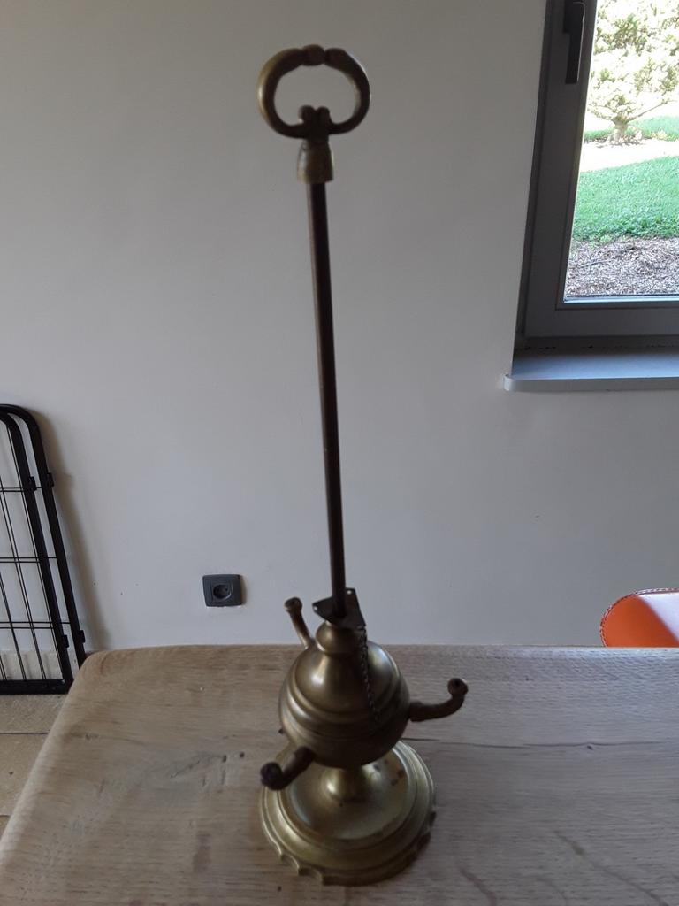Ancienne lampe à huile Florentine à 3 becs de lumière, Antiek en Kunst, Ophalen