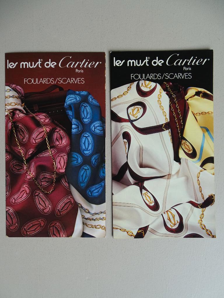 Set van 2 vintage folders voor Cartier-sjaals, Ophalen of Verzenden, Zo goed als nieuw