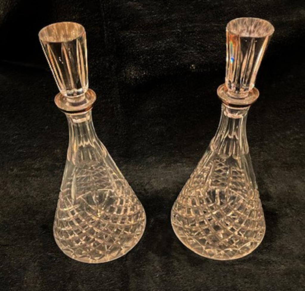 antieke scheeps karaffen in kristal , waaierkaraf, Antiek en Kunst, Ophalen