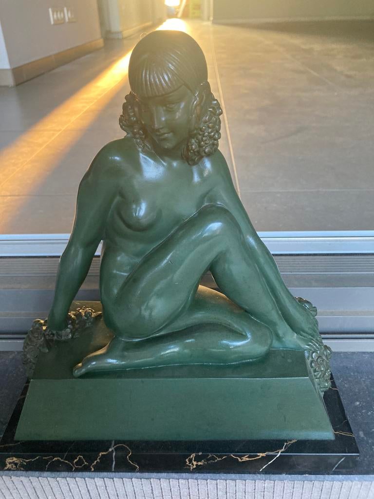 Vintage Art Deco -Bronzen beeld - Guerbe (Pierre Le Faguays), Enlèvement, Bronze