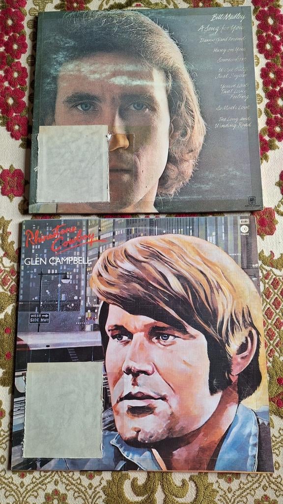 LP Clen Campbell Rhinestone Cowboy ou Bill Medley, Enlèvement ou Envoi, Utilisé, 12 pouces
