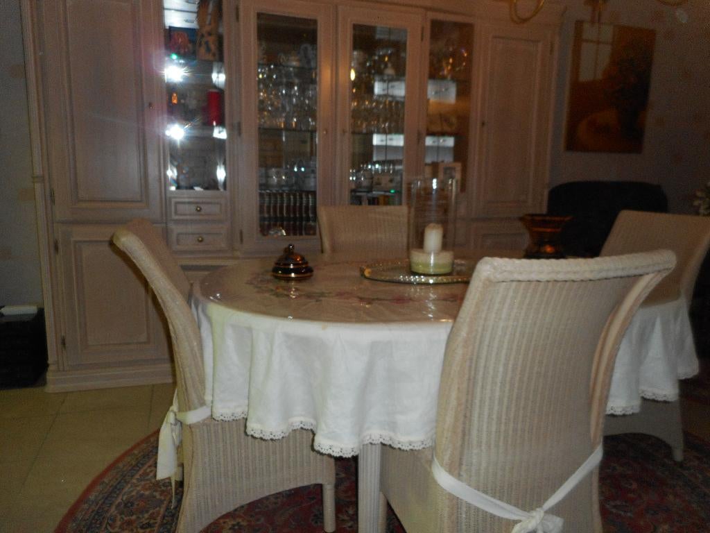 EETKAMER beige, weinig gebruikt, Enlèvement, Comme neuf, Eigentijds, 4 à 6 chaises