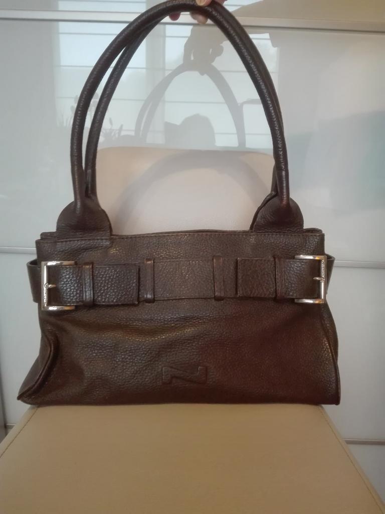 Handtas leder merk “ NATHAN “, Ophalen, Zo goed als nieuw, Handtas