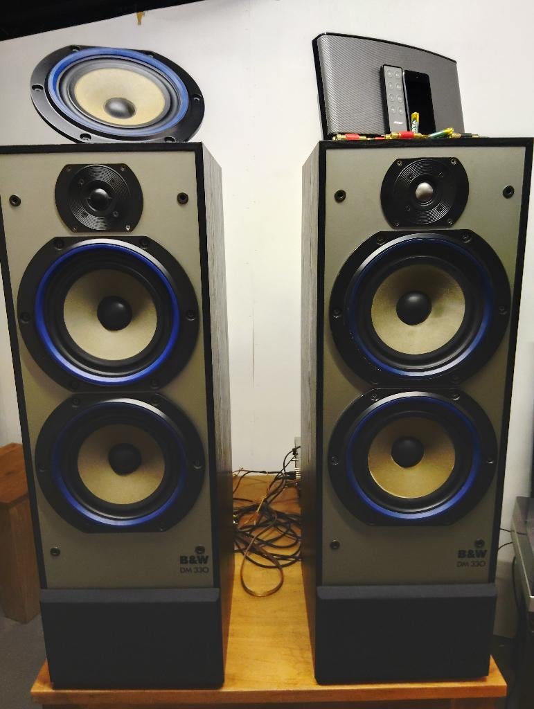 B&W DM330 vintage 80's 3-weg speakerset, TV, Hi-fi & Vidéo, Enceintes, Utilisé, 60 à 120 watts, Bowers & Wilkins (B&W), Enlèvement