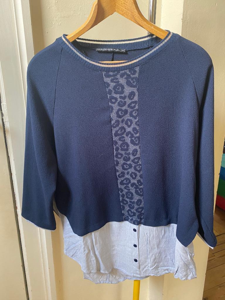 Mado et les autres  T 44 blouse, Blauw, Maat 42/44 (L), Mado et les autres, Ophalen of Verzenden