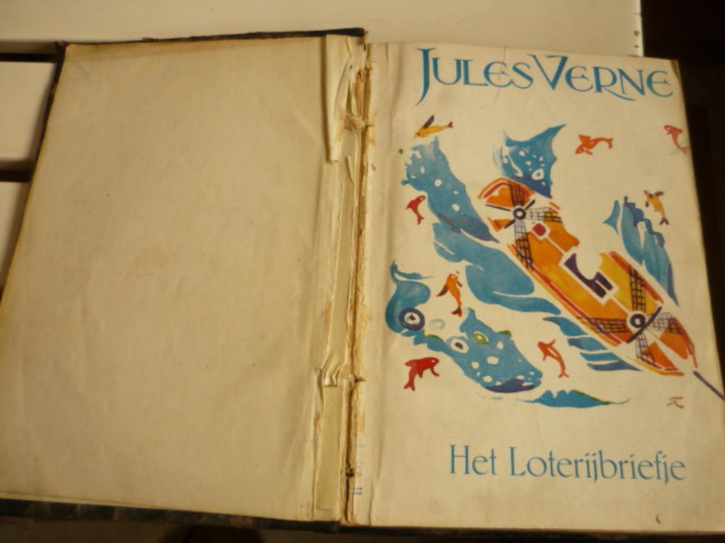 Oud boek van Jules verne; Het loterijbriefje 1916, Antiek en Kunst, Ophalen of Verzenden