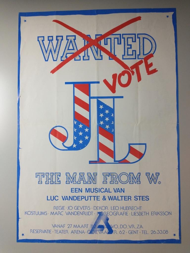 The man from W. Een musical affiche 1982, Ophalen of Verzenden, Gebruikt