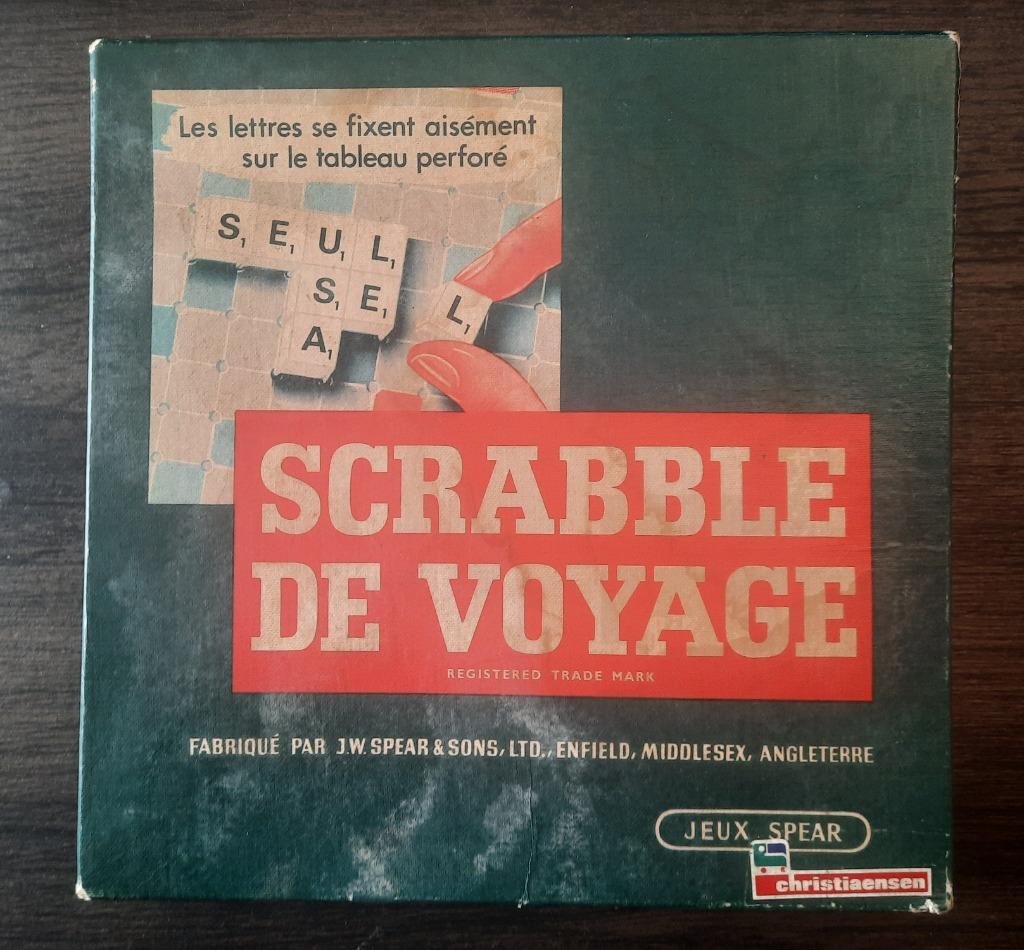 Scrabble de voyage vintage, édition de voyage, période 1960, Trois ou quatre joueurs, Jeu de voyage, Enlèvement ou Envoi, Spears games