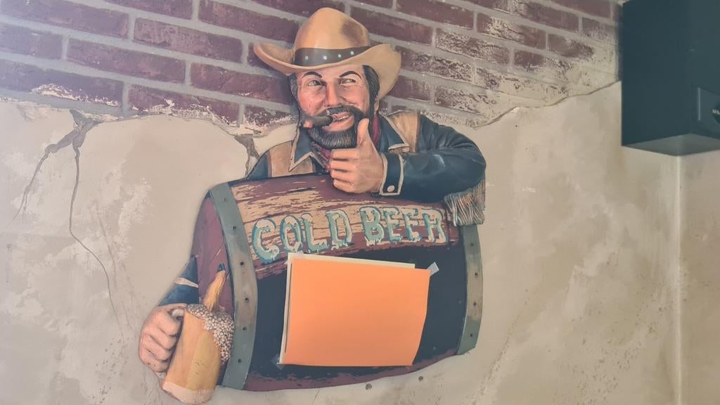 Kader met Cowboy en krijtbord., Ophalen of Verzenden, Zo goed als nieuw