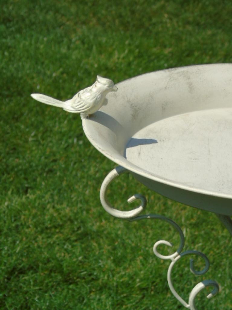 wit pat smeedijzeren vogelbad of drinkbak, nieuw!!, Tuin en Terras, Ophalen of Verzenden