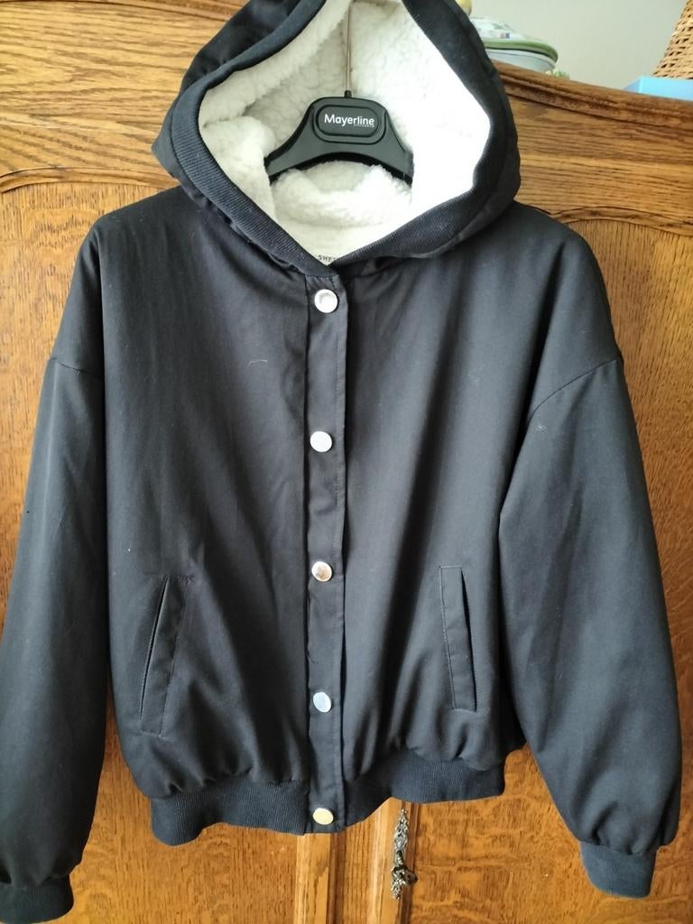 Zwarte jas met Teddy voering, Enlèvement ou Envoi, Comme neuf, Manteau