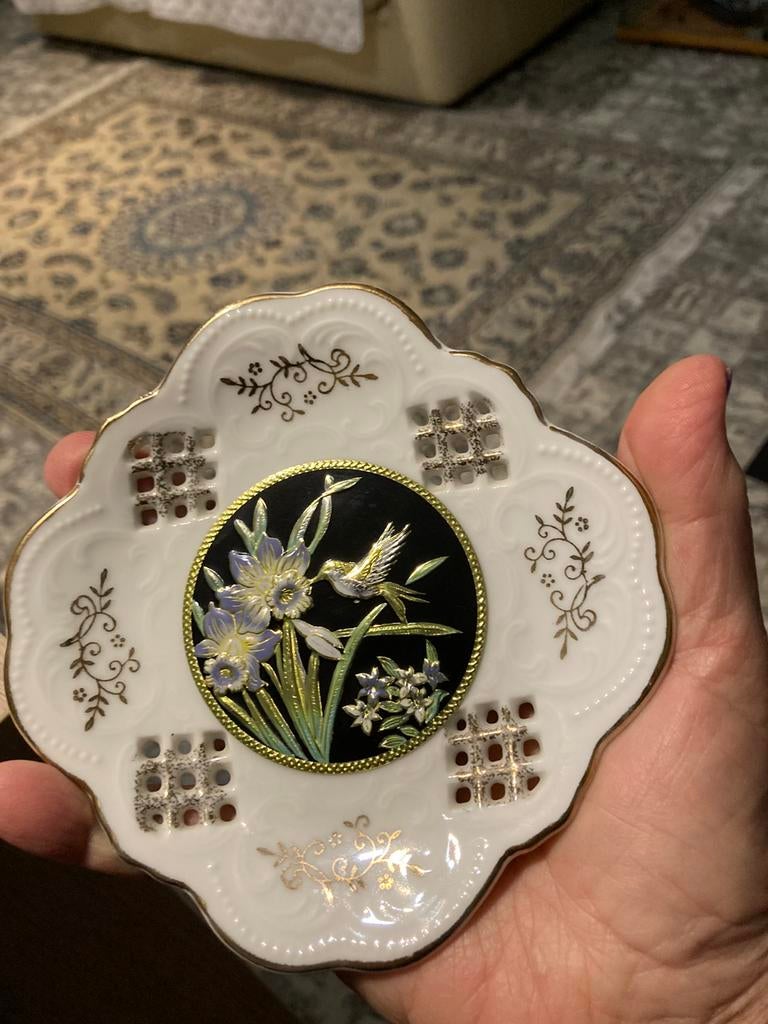 Mooi vintage Japanse bordje met edelweiss bloemen, Antiek en Kunst, Ophalen of Verzenden