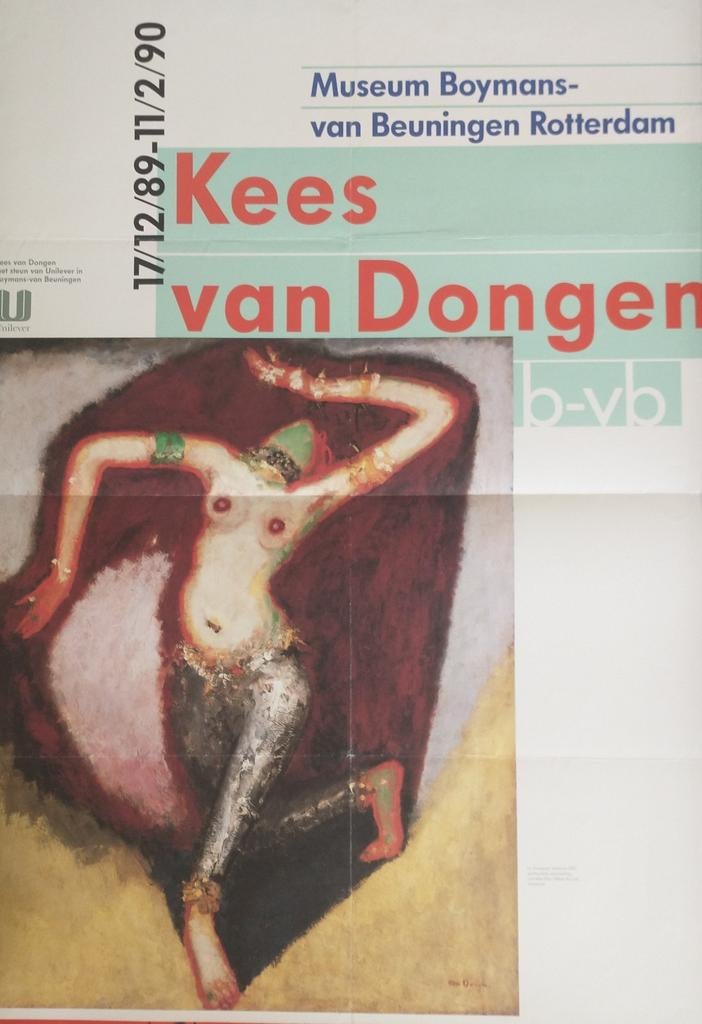 Kees van Dongen 1990 Museum Boymans-van Beuningen affiche, Ophalen of Verzenden, Gebruikt