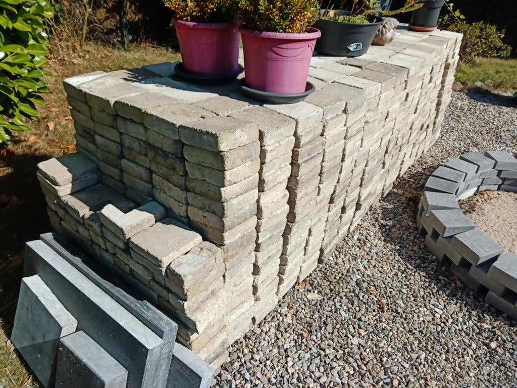Klinkers jaunes, Tuin en Terras, Tegels en Klinkers, Ophalen, Gebruikt, Overige typen, 10 m² of meer