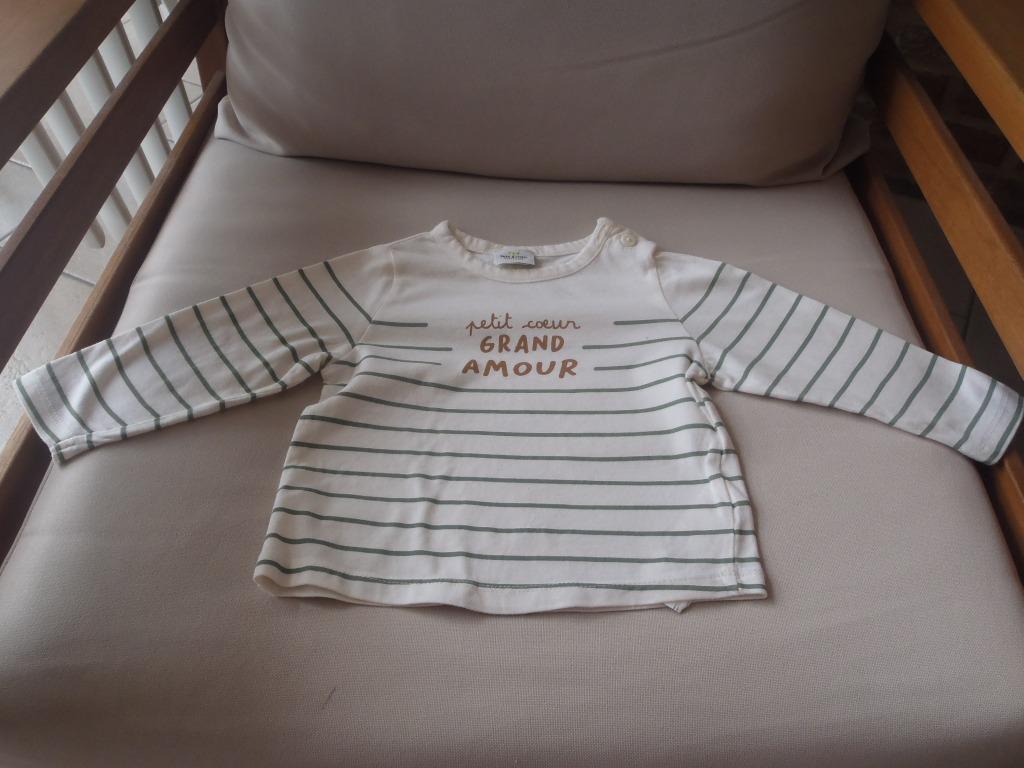 T-shirt beige longues manches taille 74 - Tape à l'oeil, Enlèvement ou Envoi, Comme neuf, Garçon, Autres types
