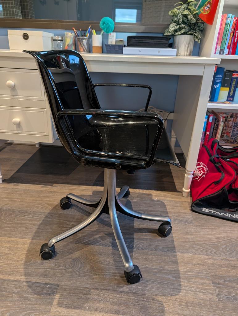Vintage bureaustoel, Osvaldo Borsani voor Tecno, Maison & Meubles, Chaises de bureau, Utilisé, Chaise de bureau, Noir, Enlèvement