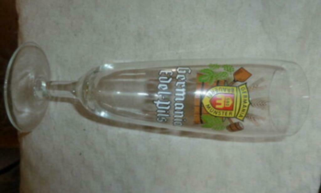#G bier glas GERMANIA EDEL - PILS Germania Brauerei Münster, Verzamelen, Glas en Drinkglazen, Nieuw, Bierglas, Ophalen of Verzenden