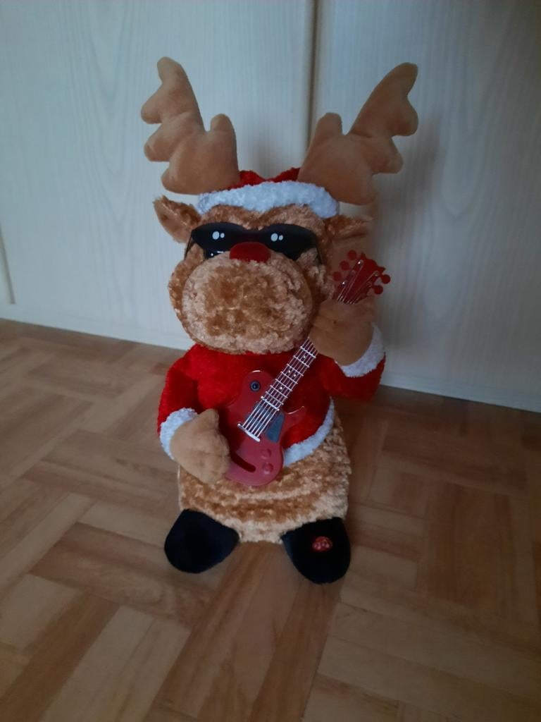 Dansende en zingende kerstknuffel., Ophalen of Verzenden, Zo goed als nieuw