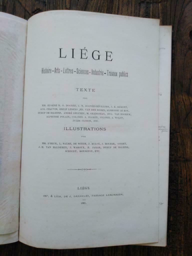 1881 - Liège - Histoire  Arts  Lettres  Sciences  - gravures, Antiquités & Art, Enlèvement ou Envoi