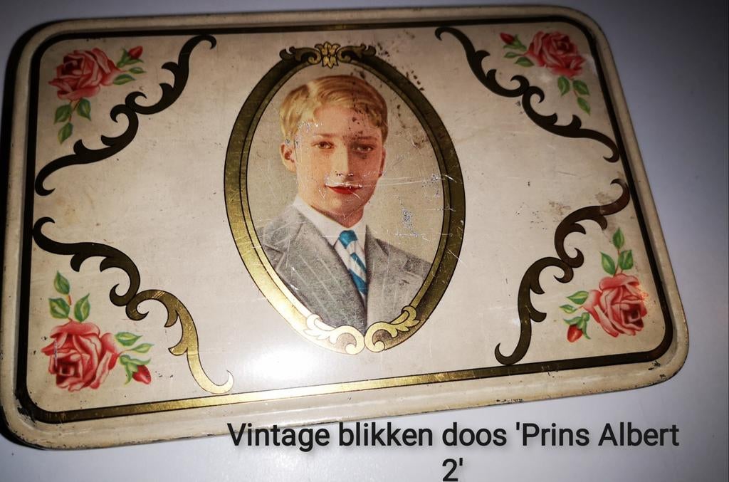 boite étain vintage 'Albert 2', Enlèvement ou Envoi, Utilisé, Autre, Autres marques