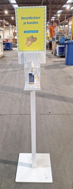 Handdesinfectiepaal met dispenser staand model, Ophalen, Gebruikt, Wit, Overige typen