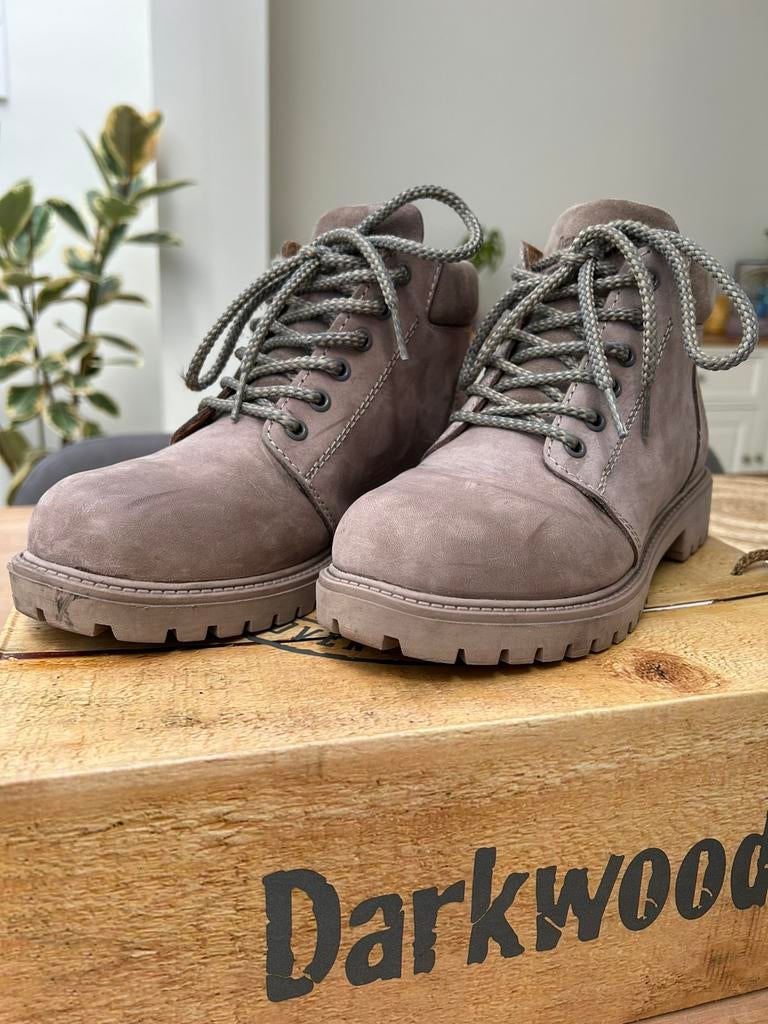 Grijze suède bottines maat 38, Gris, Darkwood, Comme neuf, Enlèvement