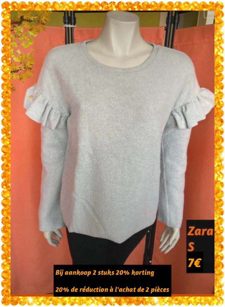 Trui dames S. Zara, Gris, Enlèvement ou Envoi, Taille 36 (S), Comme neuf