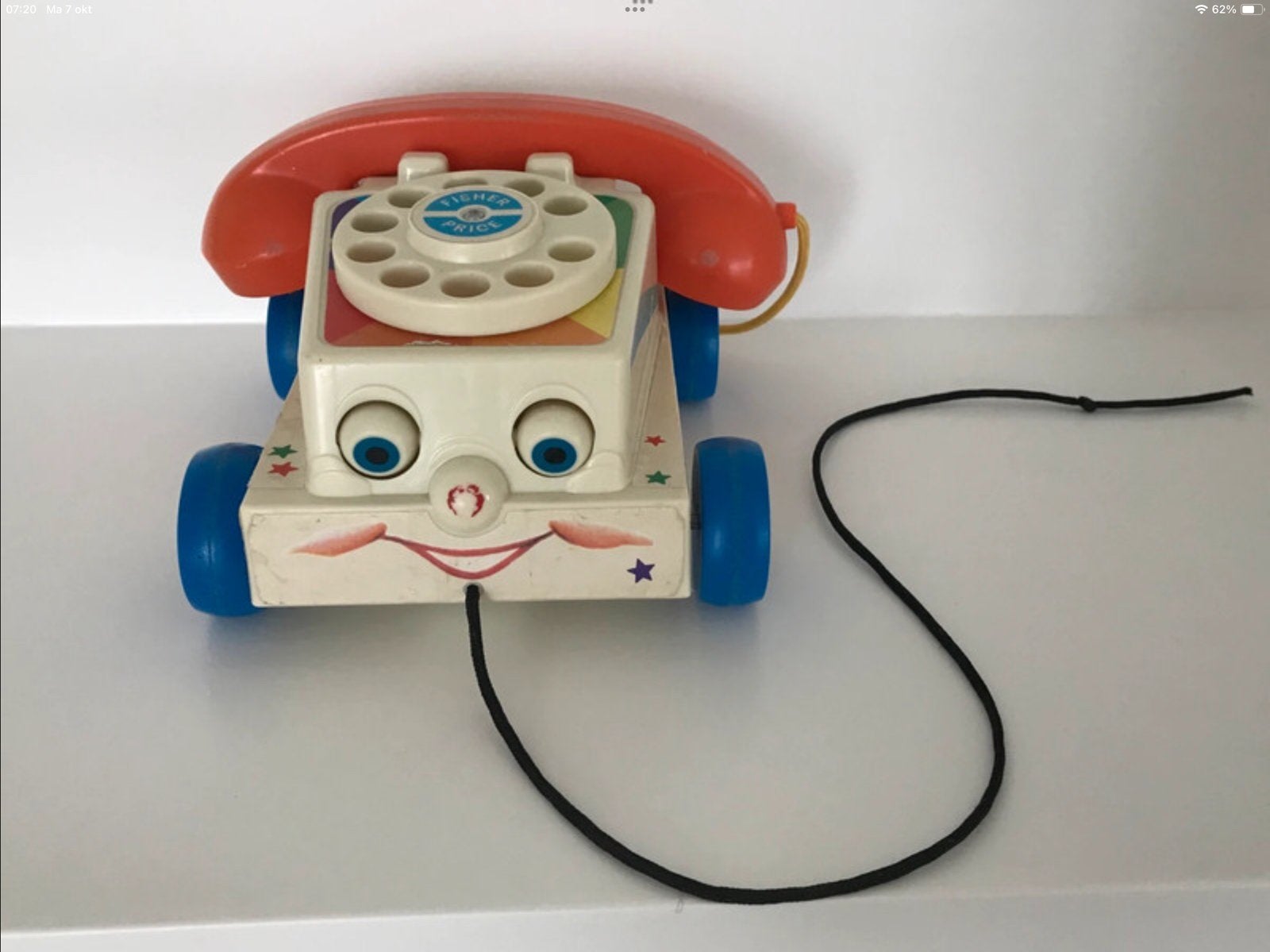 Fisher Price retro vintage telefoon telephone, Enlèvement ou Envoi, Utilisé, Jouet à Pousser ou Tirer