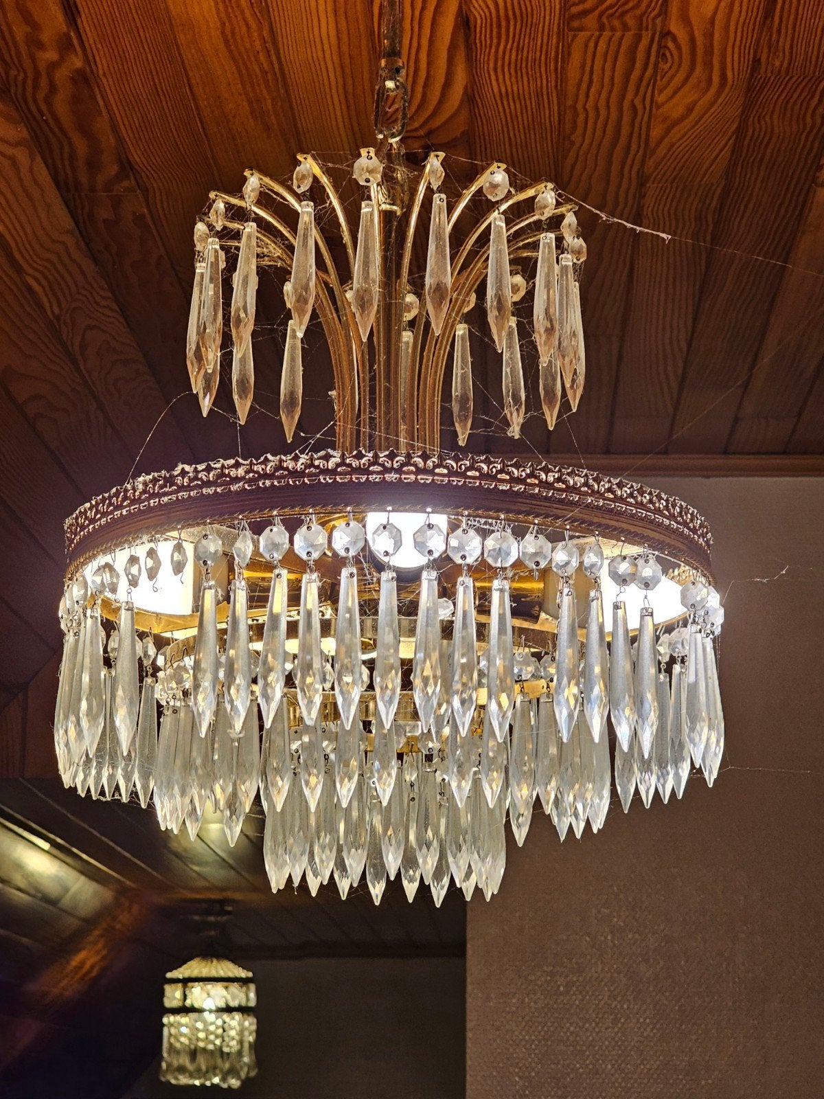 mooie luster, kristal, Maison & Meubles, Lampes | Lustres, Enlèvement